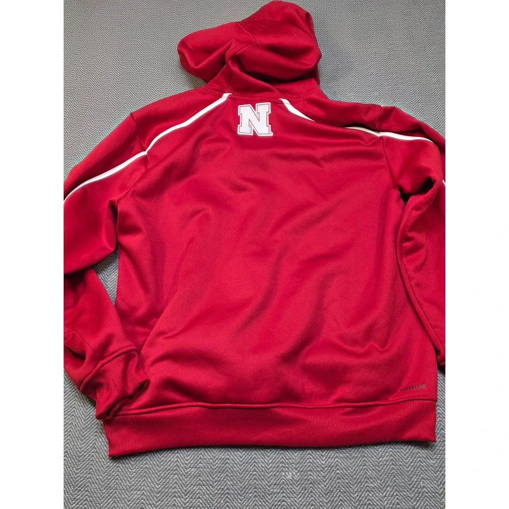Adidas Nebraska Huskers Red Pullover Hoodie Mens Large Lincoln NCAA Sweatshirt
